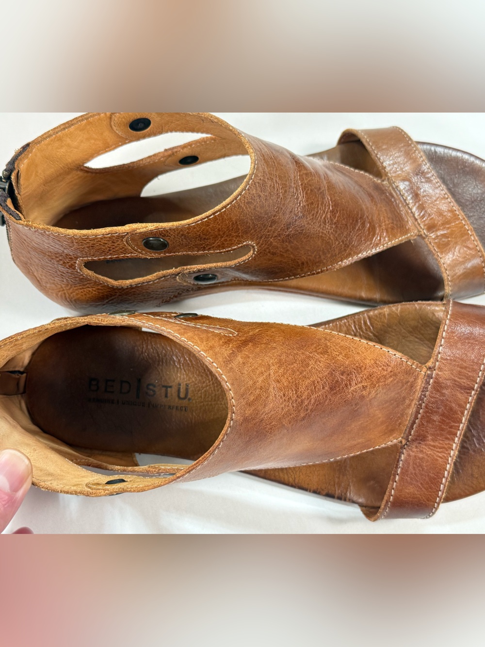 BEDSTU Brown Leather SOTO Open-Toe Sandals size 10 - Picture 6 of 8